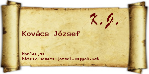 Kovács József névjegykártya